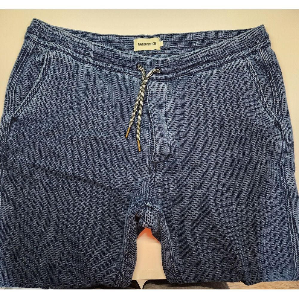 Taylor Stitch Mens Size L Blue Woven Apres Organic Cotton Joggers
